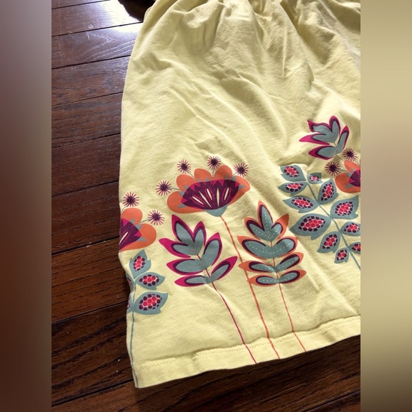 Tea Collection Girls 6 Yellow Flutter Sleeved Knee-Length Dress w/Floral Design - Picture 2 of 7